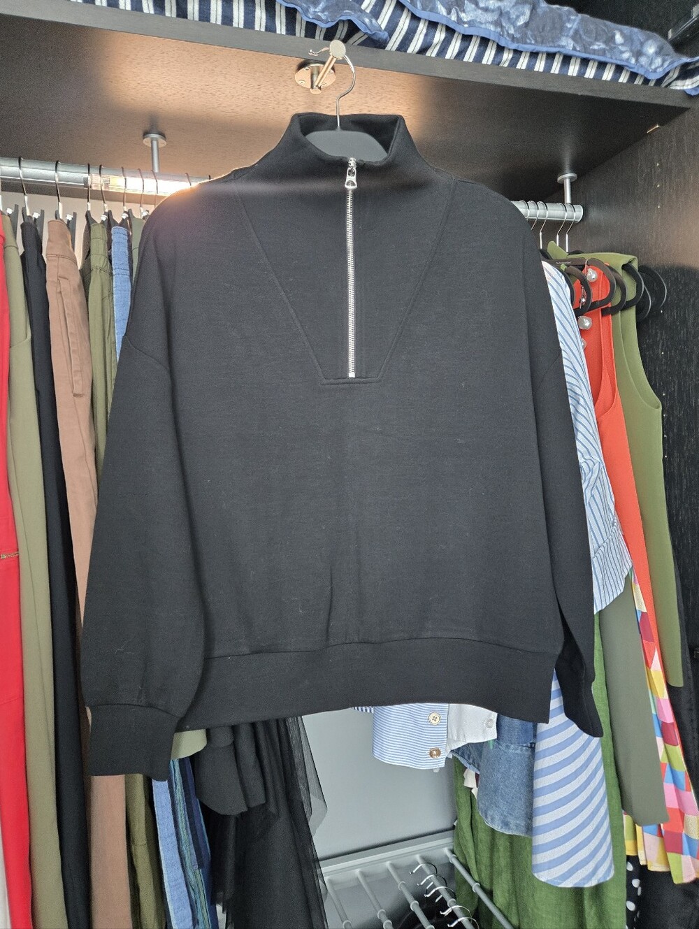 Varley Black Women's Half-Zip Pullover Sweater